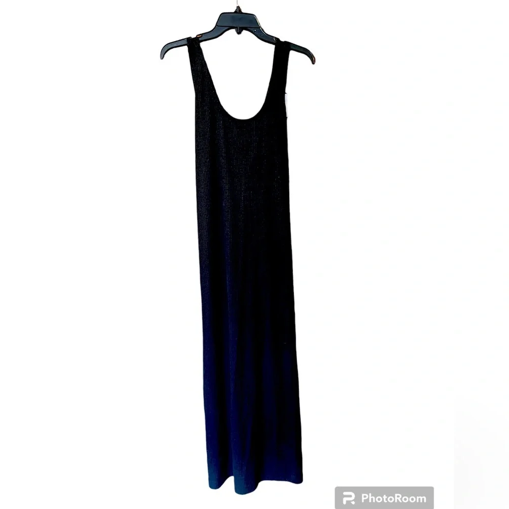 Old Navy classic black ribbed racerback maxi dress sz medium NEW! criss cross